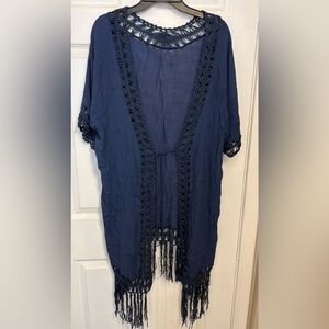 New but w/o tags Cupshe Deep Blue Crochet Swim Cover-Up size L